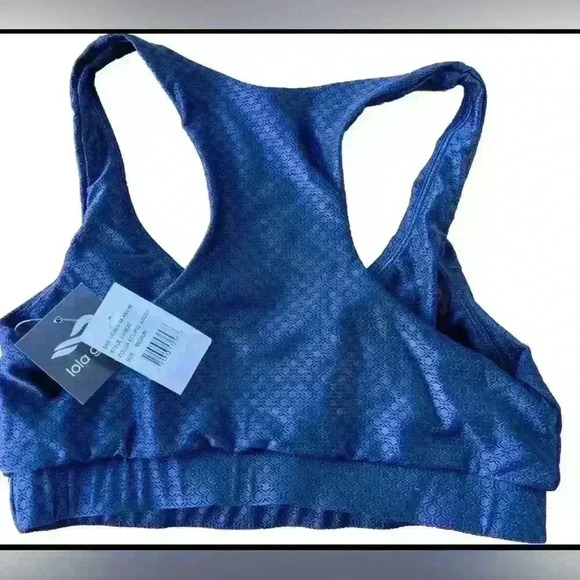 Lola Getts Racerback Sports Bra Blue  Eclipse Ascot  Textured Size M NWT! - Picture 2 of 2